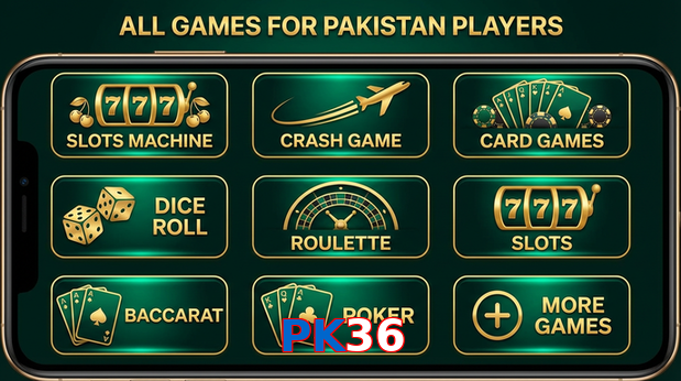 Main screen of PK36 games page for PK players